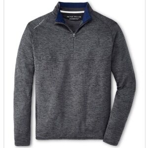 PETER MILLAR Men's MAVEN PERFORMANCE QUARTER ZIP SIZE LARGE IRON COLOR